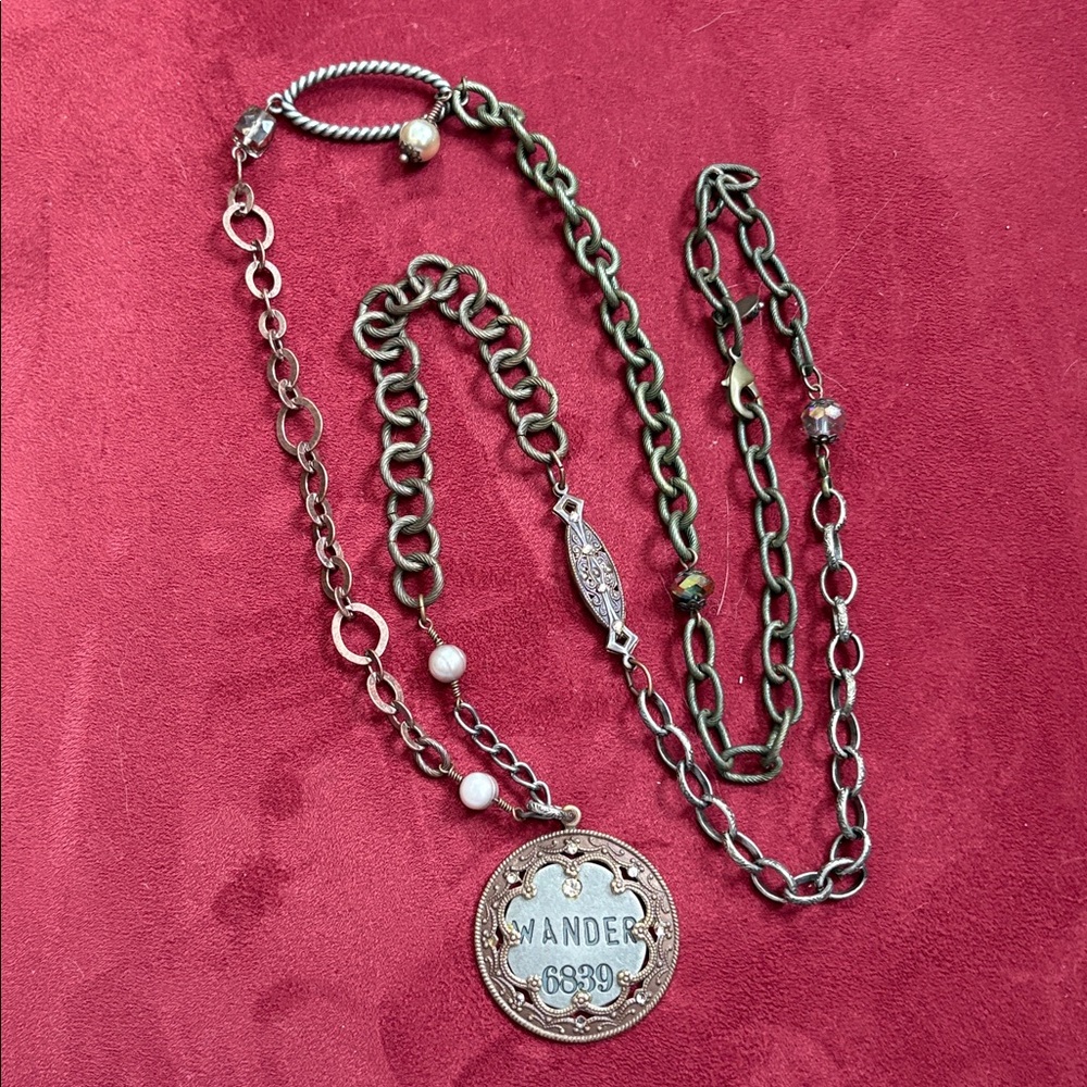 Boho Vintage Pendant Necklace with Chain